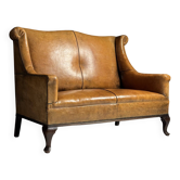 Banc classique en cuir de peau de mouton