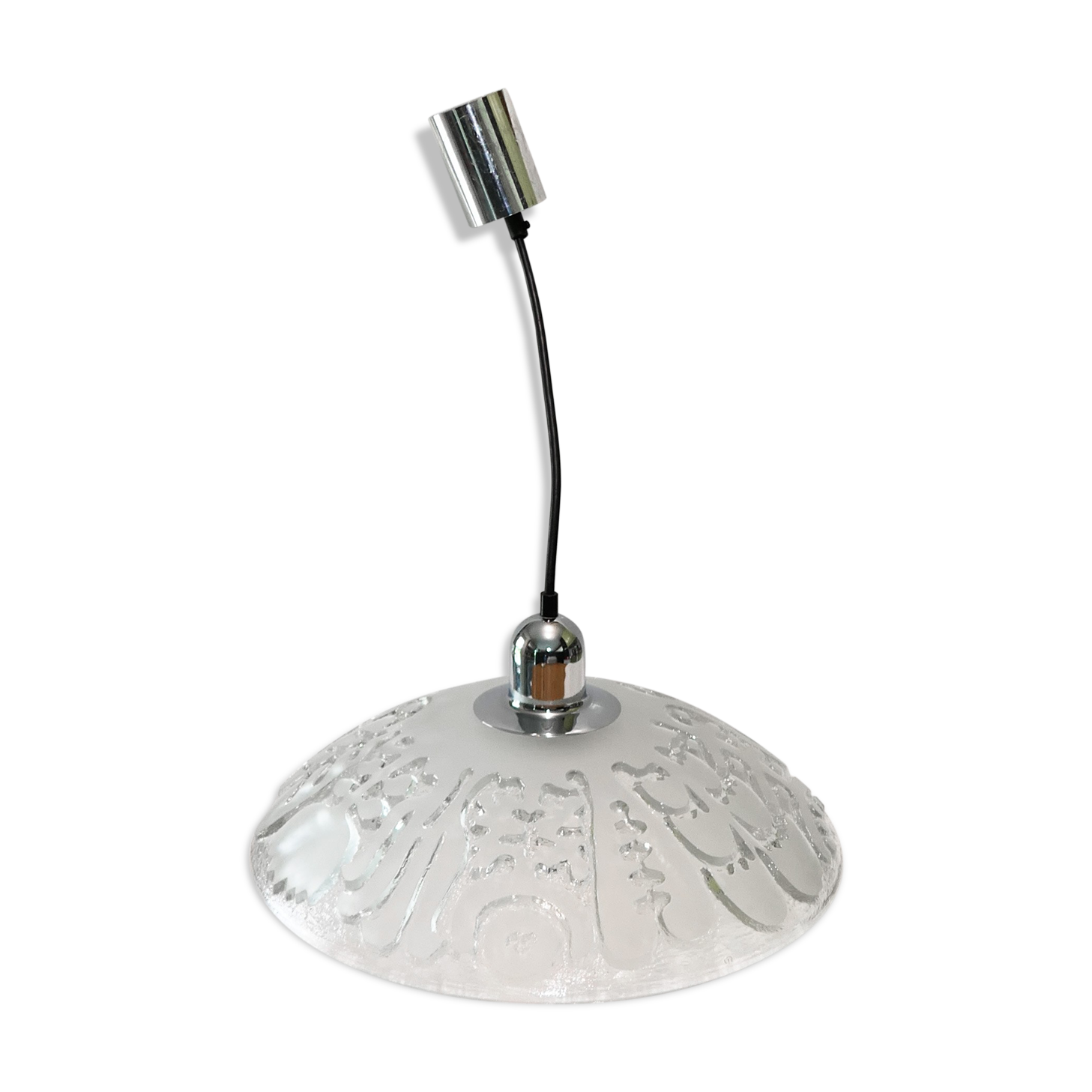 Suspension Peill & Putzler glass molded effect ice