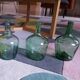 Dame Jeanne vertes/turquoises transparentes de 2 litres