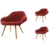 Set of three fiberglass armchairs by František Jirák, 1970s