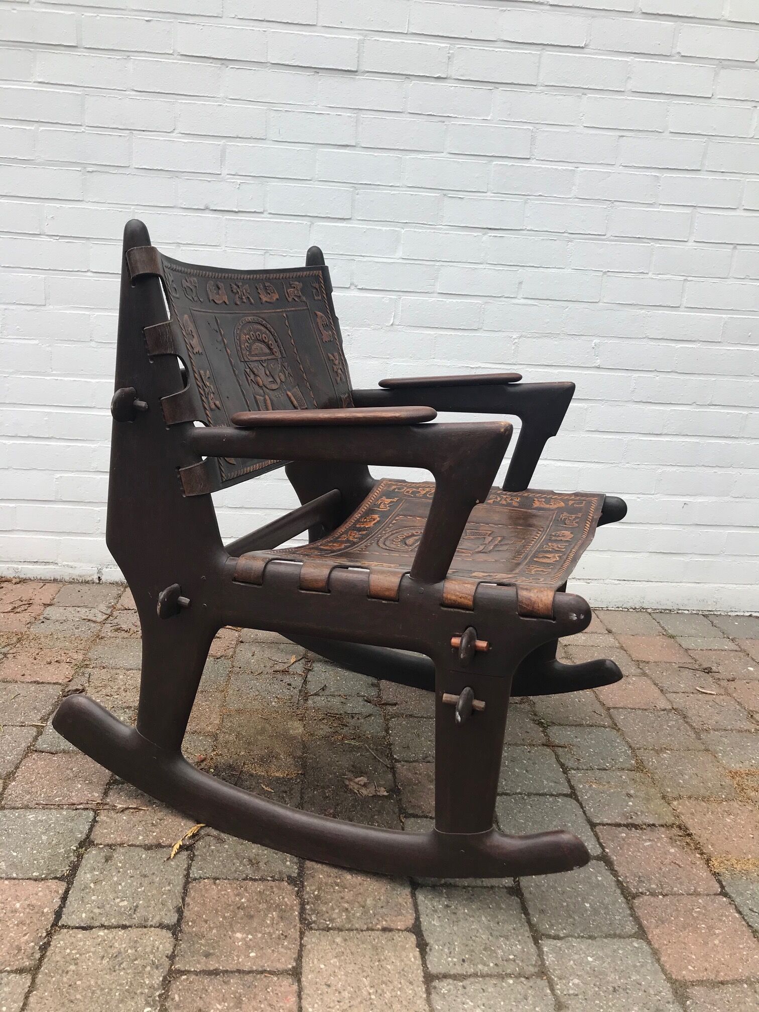 Rocking chair by Angel Pazmino 1960 for Muebles de Estilo