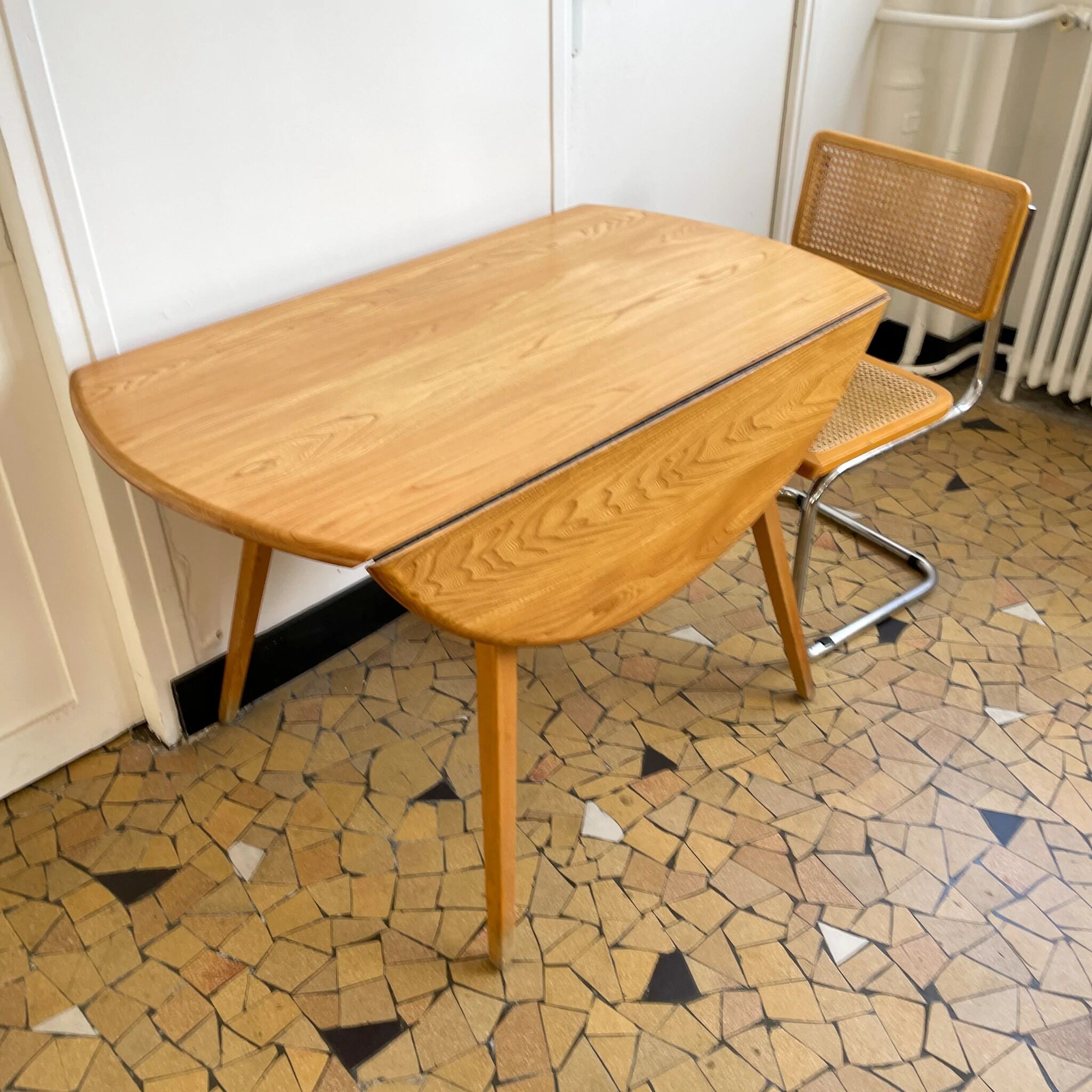 Round Ercol table with flaps