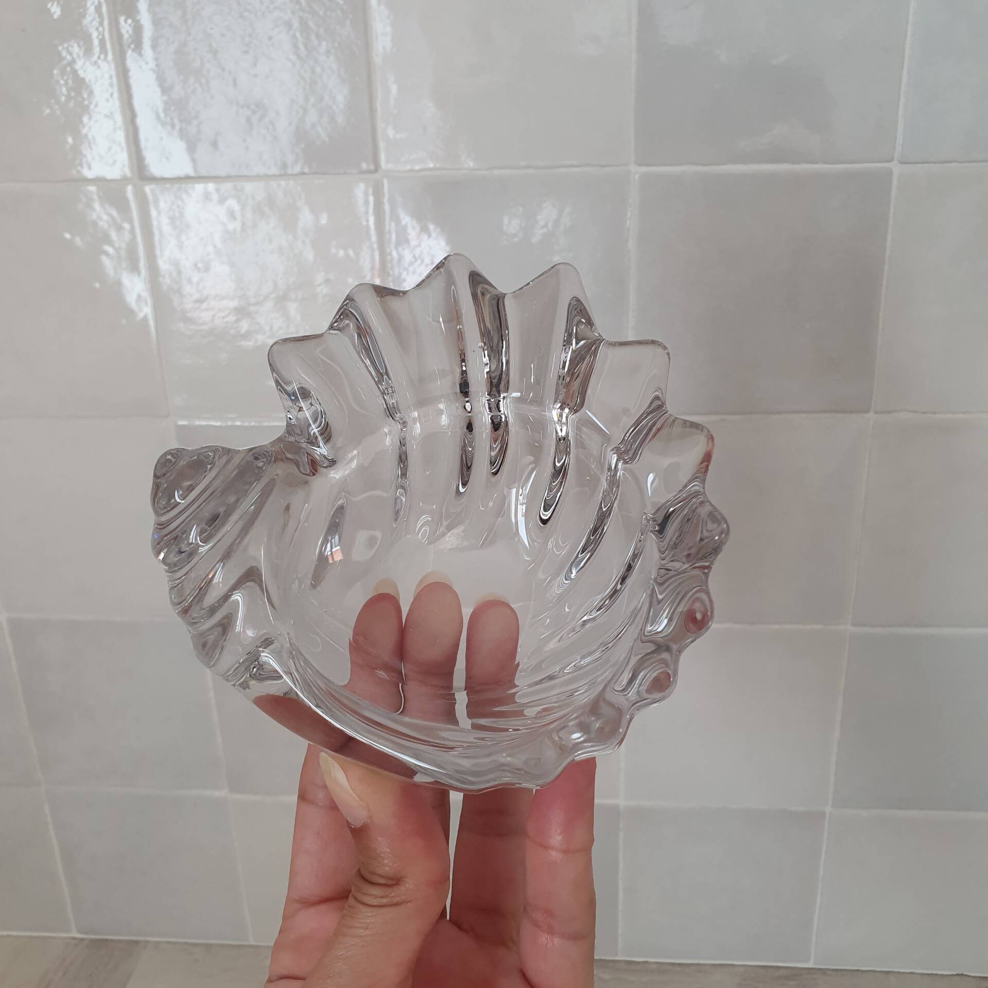 Vide-Poche coquillage en verre transparent
