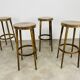 4 bar stools Baumann wood 60s bistro