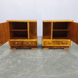 Pair of Italian Mid-Century Walnut Nightstands, 1950s