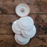 6 assiettes à dessert faïence de Montereau - Décor floral, circa 1950-