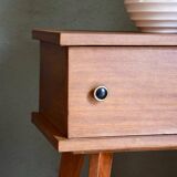 Scandinavian bedside table with compass legs