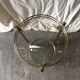 Former sellette tablet gold metal shelf vintage glass trays