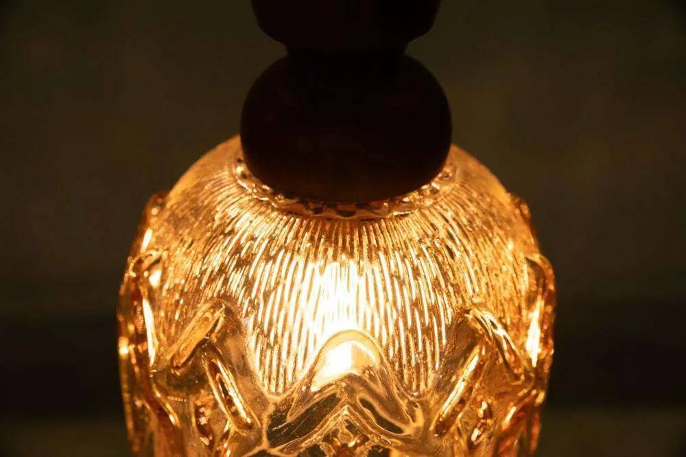 1970s brutalist glass pendant, vintage Swedish pendant.