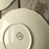 7 large saucers Sarreguemines in off-white faience