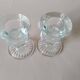 Paire de bougeoirs en verre forme Medicis