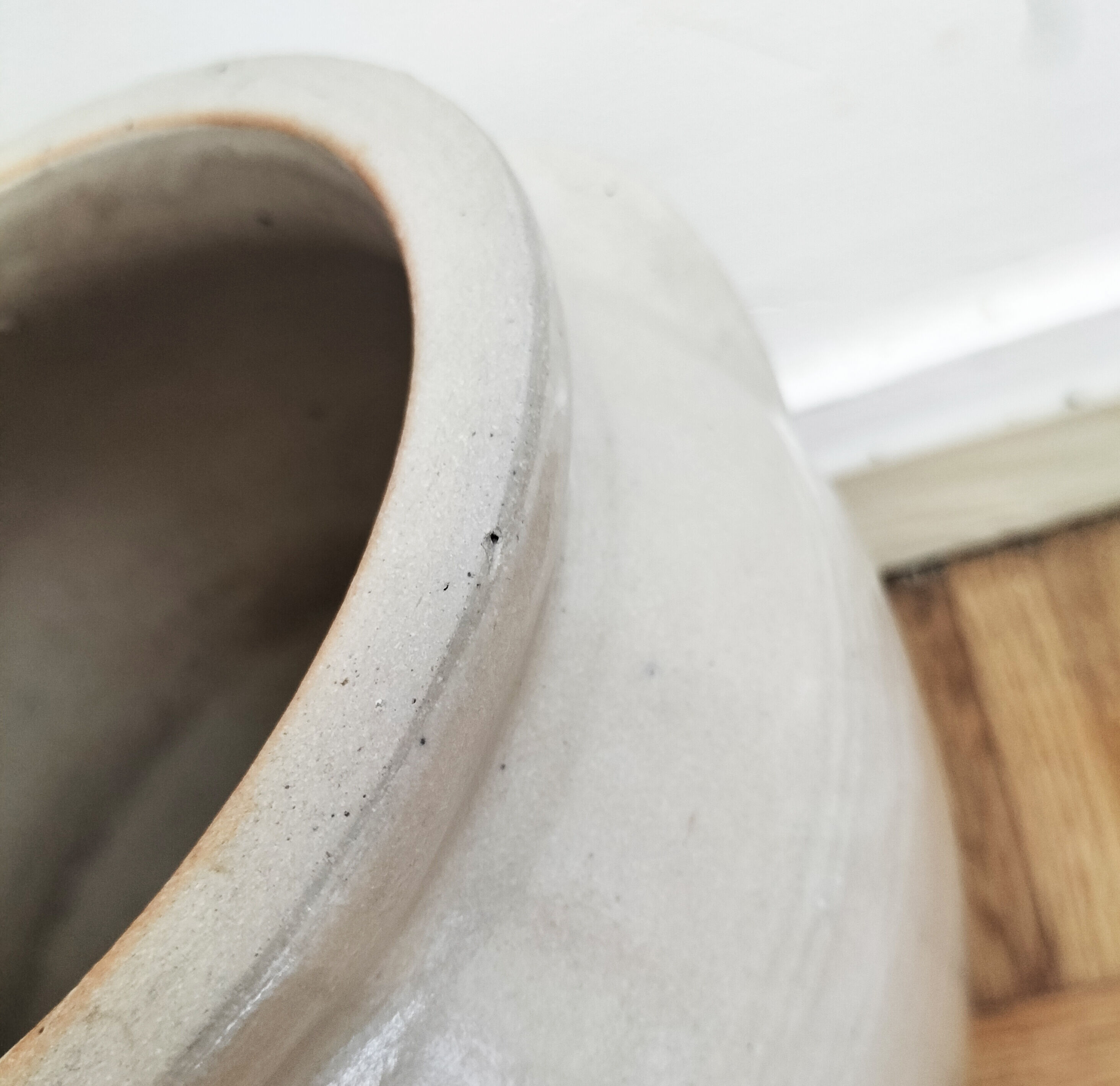 Large old stoneware confit pot