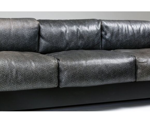 Saratoga Sofa In Elephant Grey Leather, American Furniture Warehouse Italian Leather Sofa
