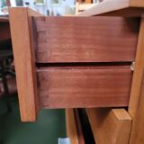 Solid wood chest of drawers with chrome legs from the 1970s.