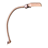Old workshop lamp, silver metal, flexible, 1950