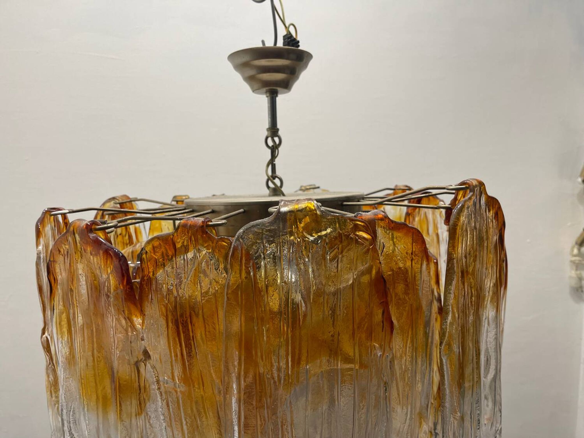 Large Murano Glass Chandelier 1970’s by Mazzega