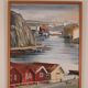 Mid Century Oil on Canvas – “Port View” by Rita Hansen – Vintage & Framed