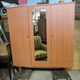 Vintage wardrobe with needle feet and 2 mirrored doors