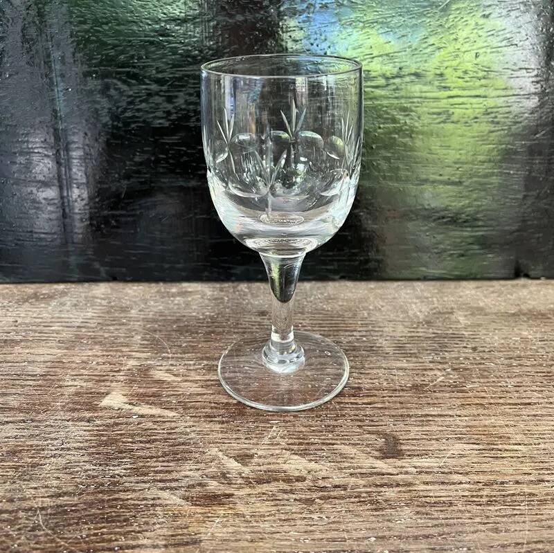 Cut crystal stemmed glasses
