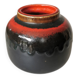 Vase vintage à glaçure lave : KIL Yougoslavie, décoration style milieu du siècle des années 1970