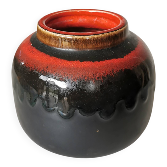 Vase vintage à glaçure lave : KIL Yougoslavie, décoration style milieu du siècle des années 1970