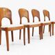 Vintage Danish teak dining chairs , set of 4