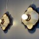 Pair of brown and cream ceramic wall lights by PAN Leuchten, 1970 Germany