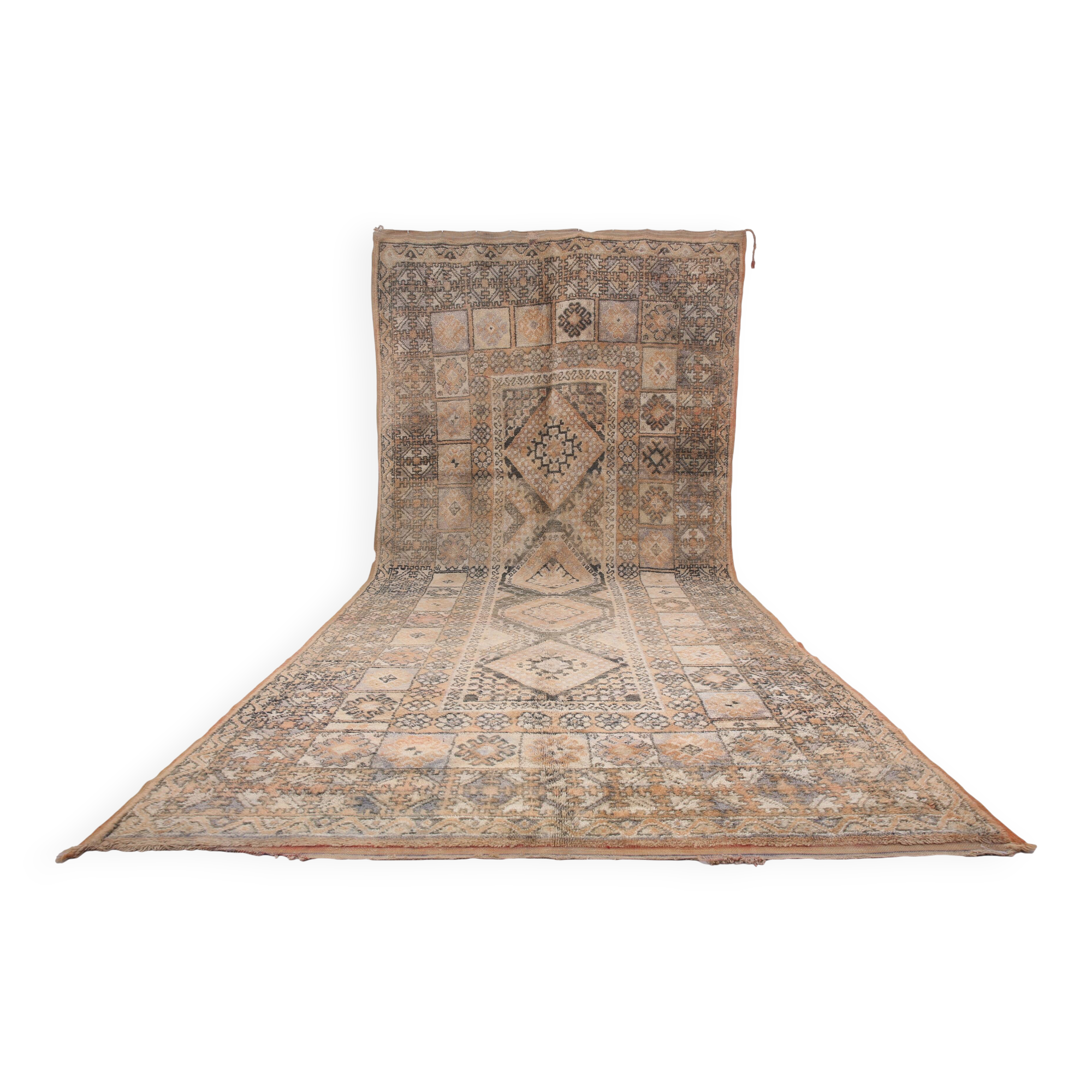 Extra Large Vintage Moroccan Rug  217 x 487 - Berber wool Boho Rug Handmade