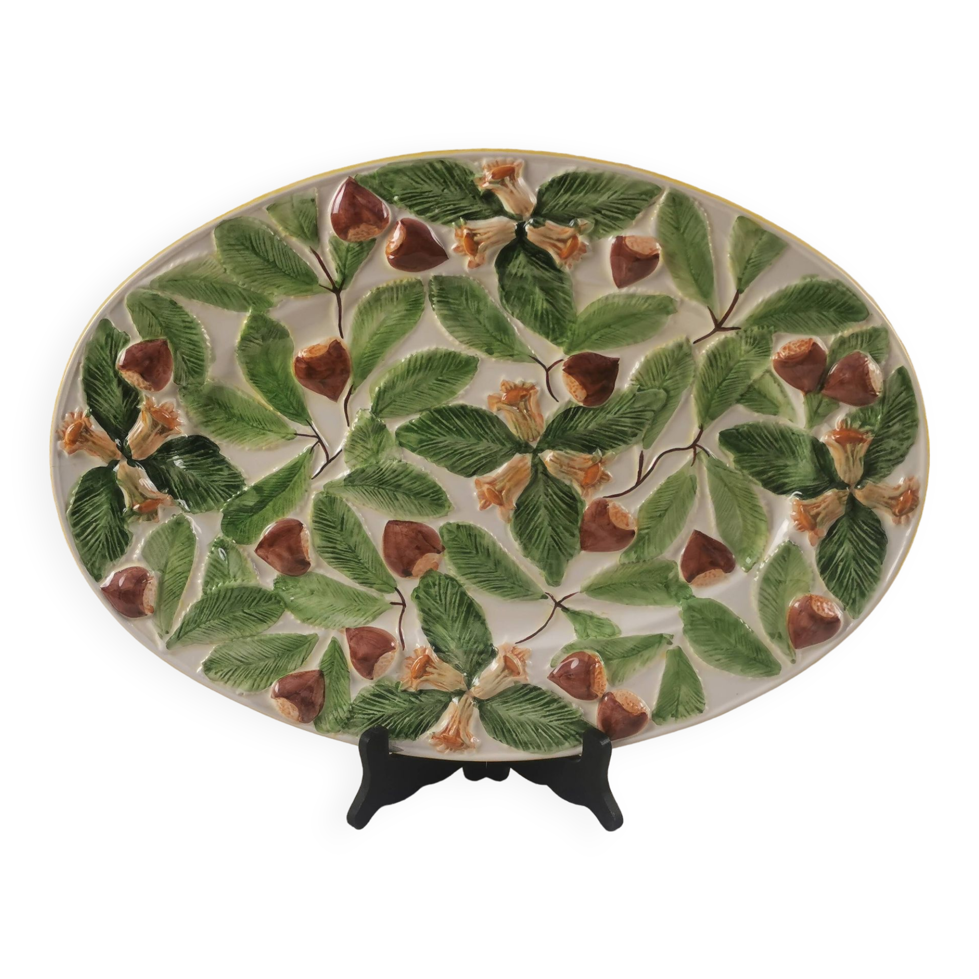 Large ancient dish “decor of chestnuts”
