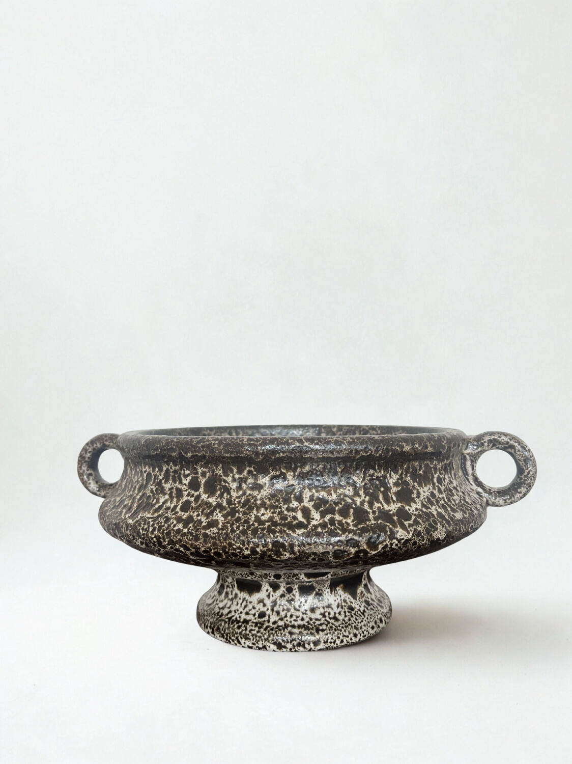 Footed bowl fat lava rock decor 1970