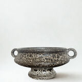 Footed bowl fat lava rock decor 1970