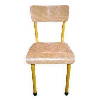 Vintage yellow school chair