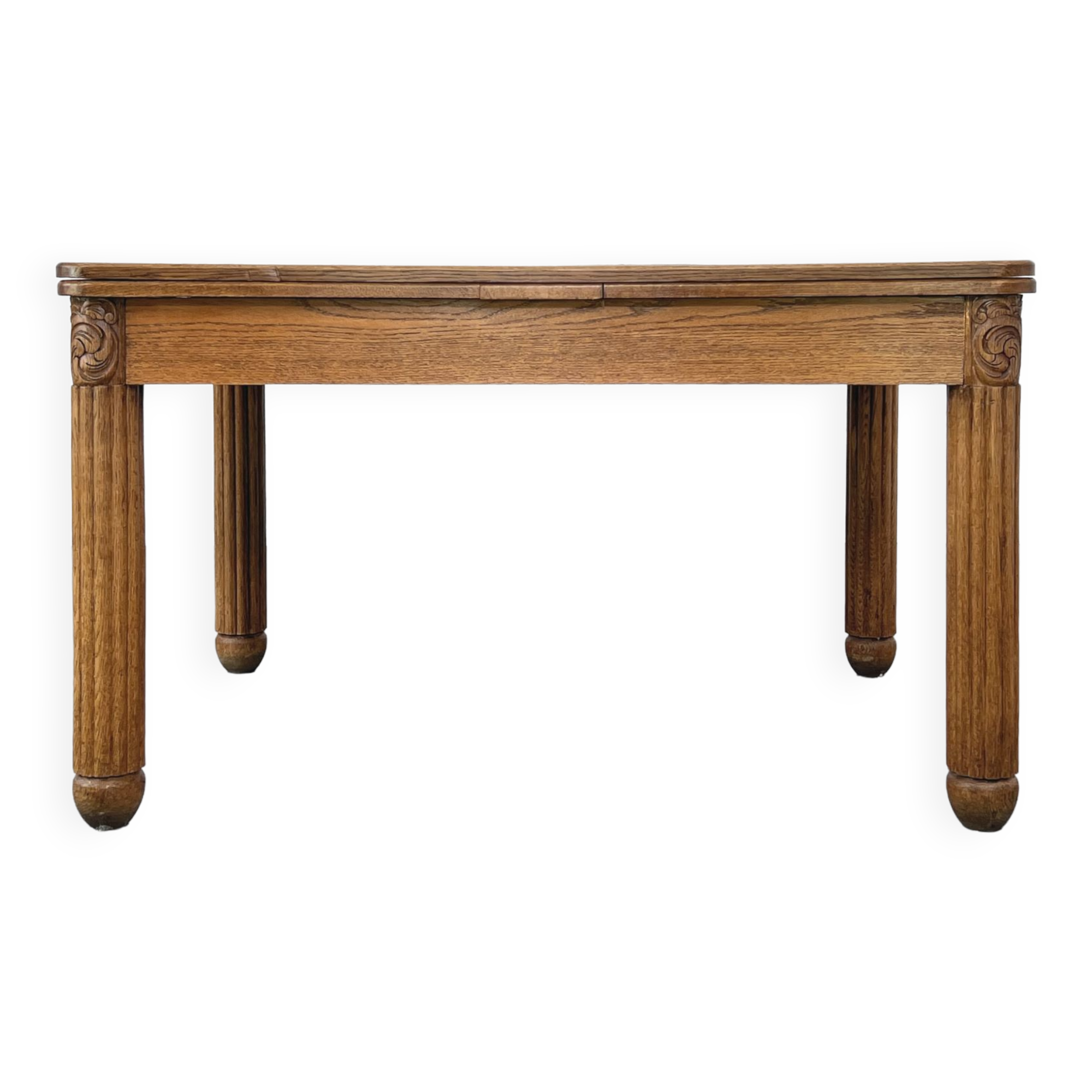 Rectangular dining table in oak and extendable early twentieth century