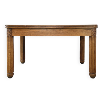 Rectangular dining table in oak and extendable early twentieth century