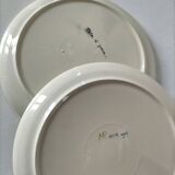 Set of two large ceramic plates – fish "head to tail" design