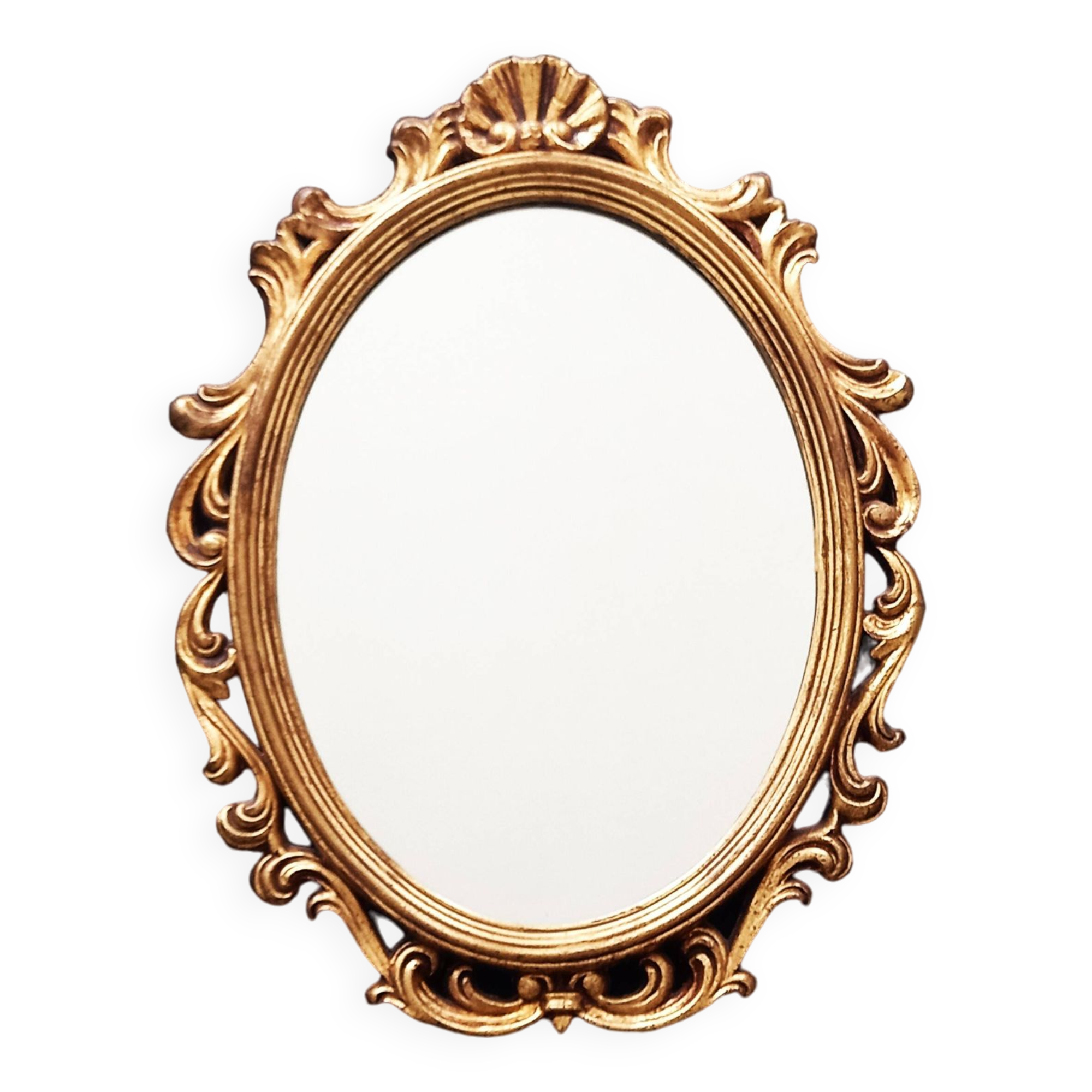 Louis xv golden wood style cartouche mirror