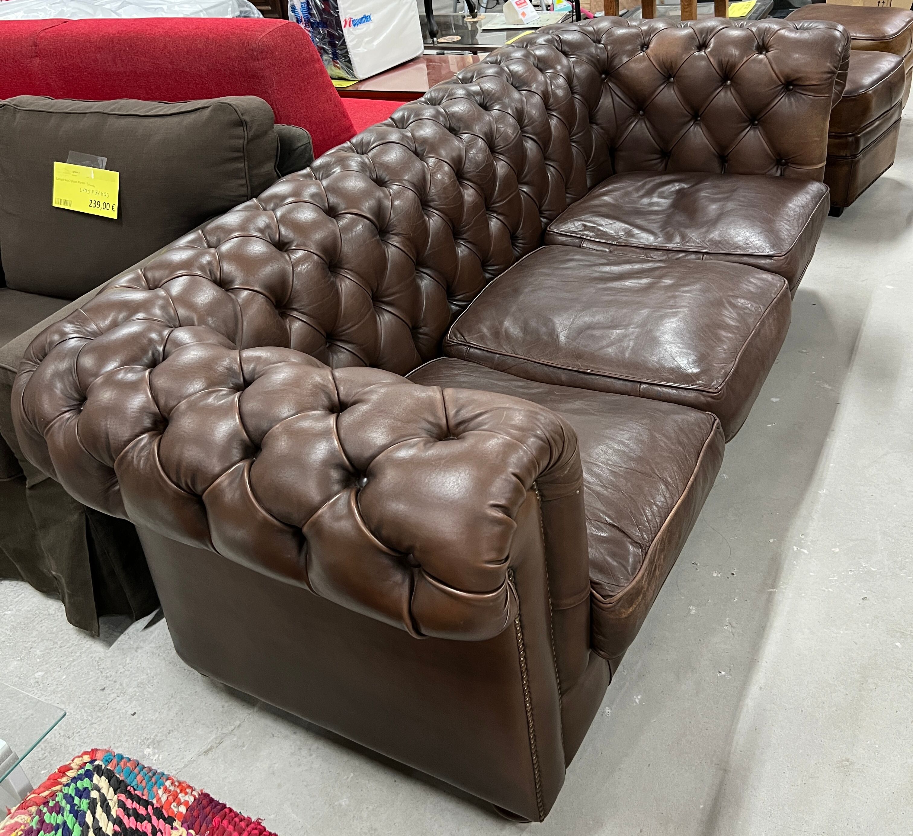 3-seater sofa in Chesterfield leather