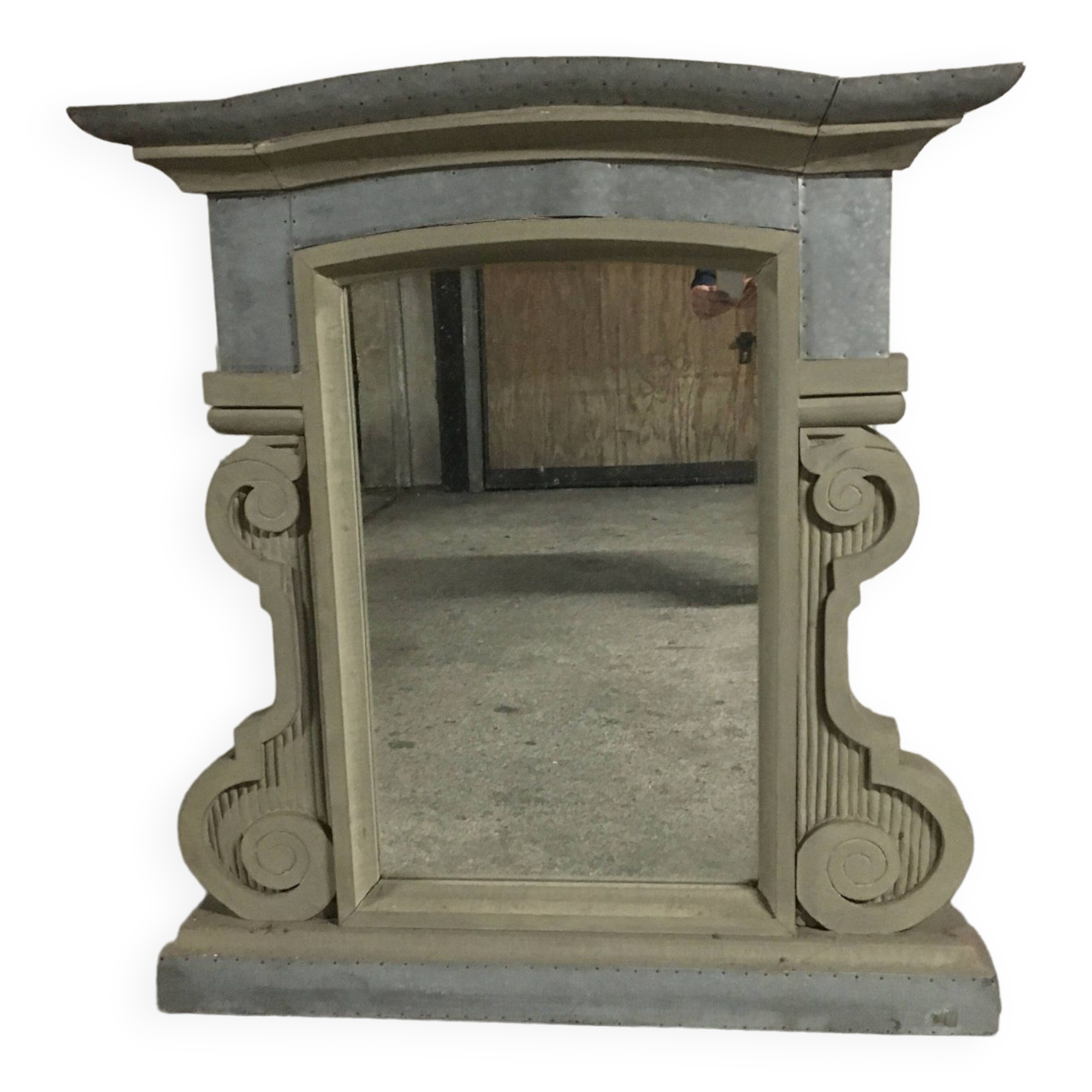 Miroir Lucarne décorative en bois et métal