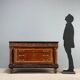 Antique walnut burl commode with marble top, Italy, 20th century.