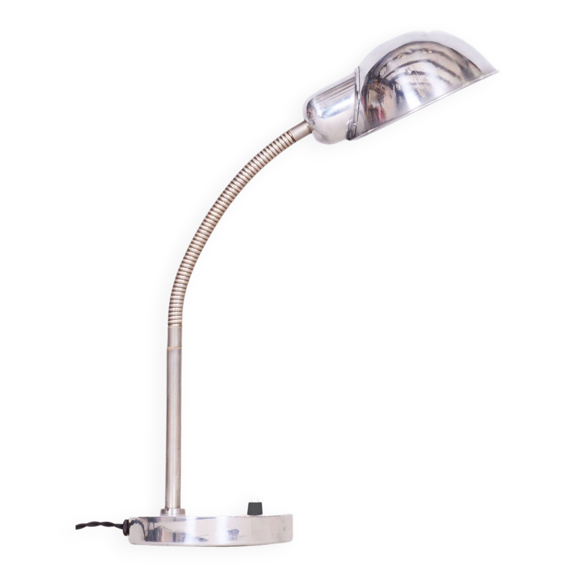 Restored Bauhaus Table Lamp, New Electrification, Chrome, Czech, 1930s