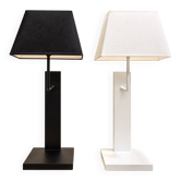 Pair of table lamps – Bauhaus style – Flam & Luce – Lacquered metal and fabric