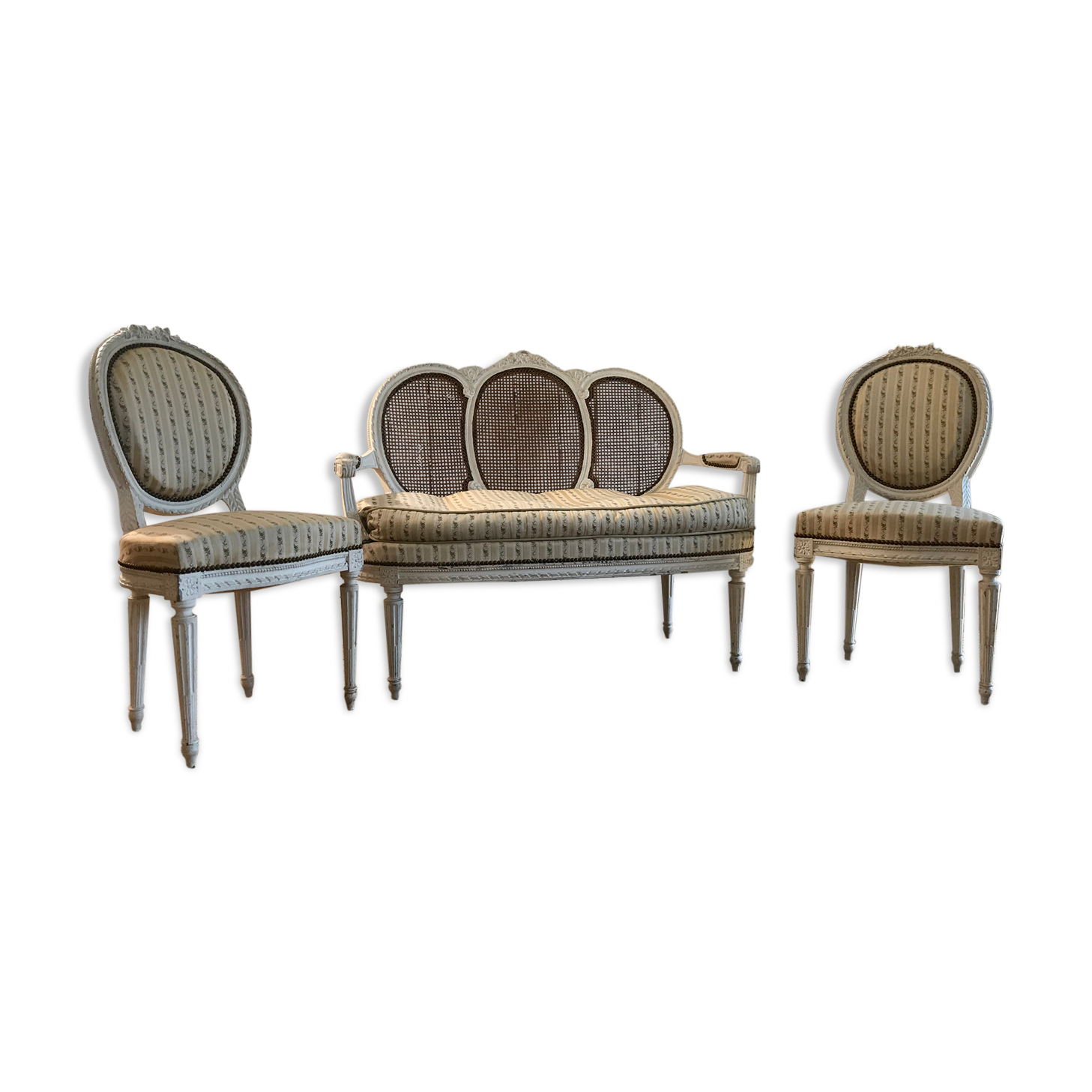 Salon Louis XVI eb molded wood and carved canning files