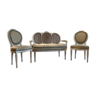 Salon Louis XVI eb molded wood and carved canning files