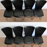 Suite of 8 baumann chairs, "essor" model – 1960s