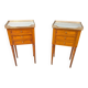 Pair of Louis XVI Style Bedside Tables in Cherry Wood