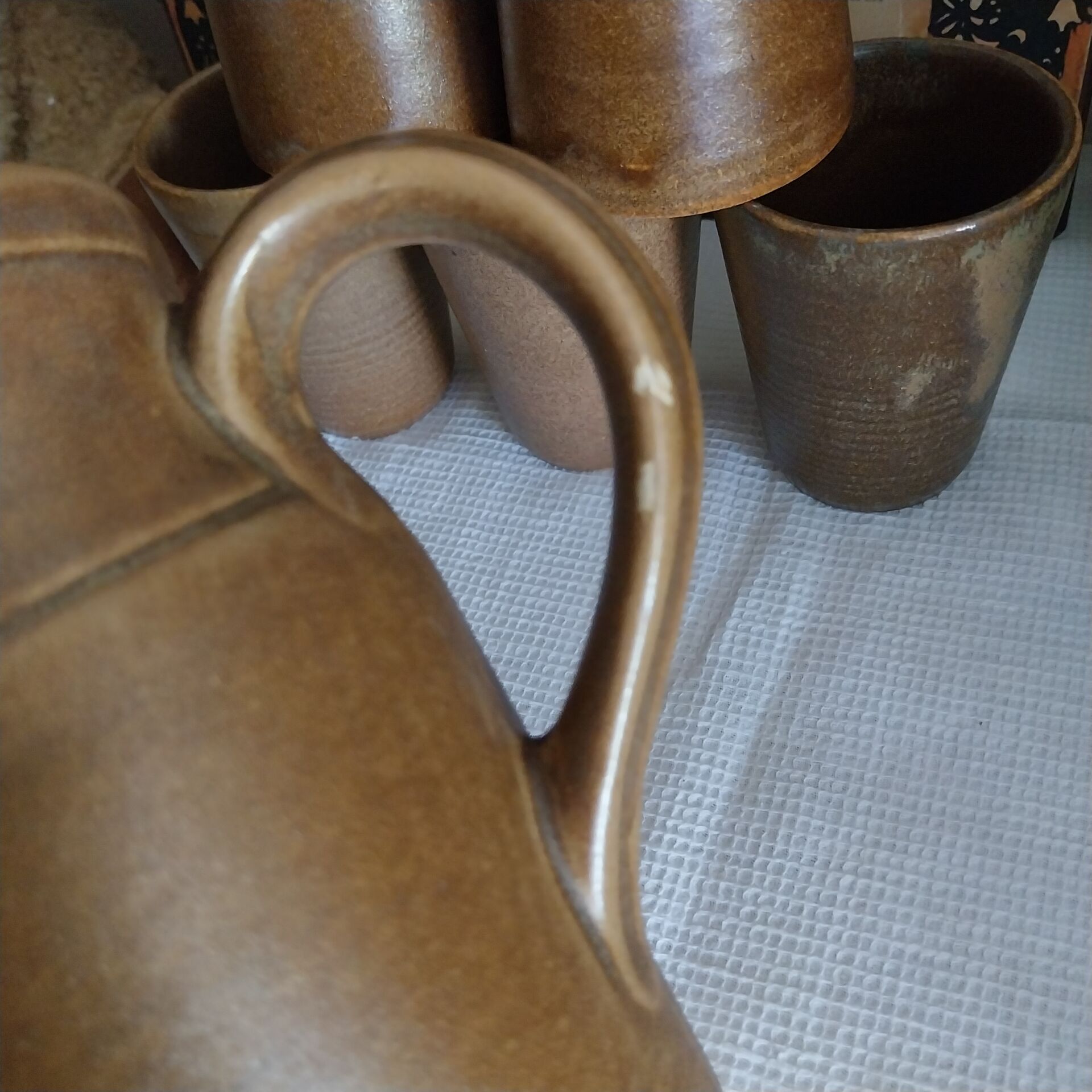 Pichet et verres en grès vintage Digoin