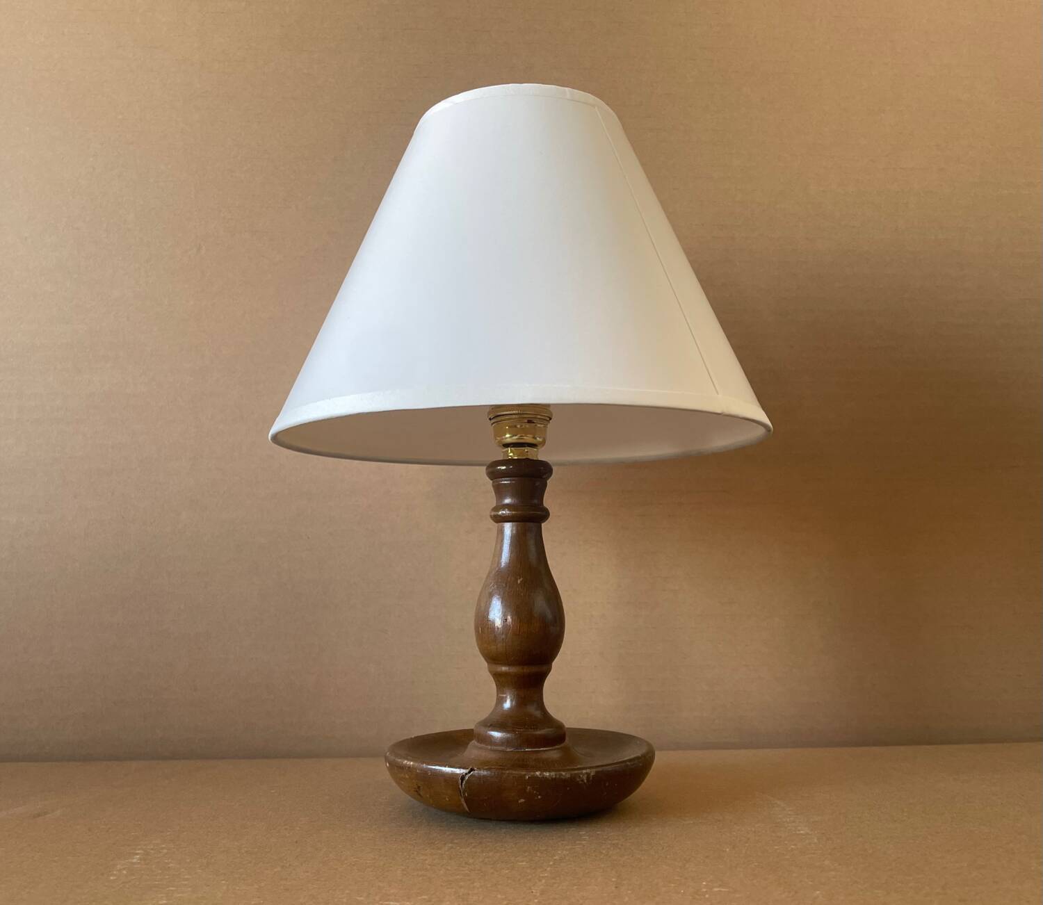 Small turned wooden lamp