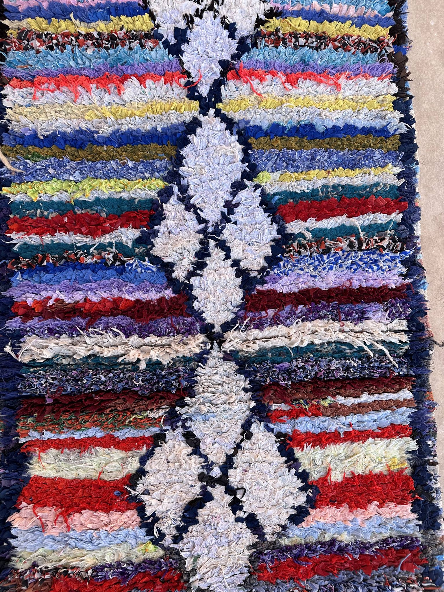 Tapis Berbère Boucherouite coloré - 80 x 189 cm
