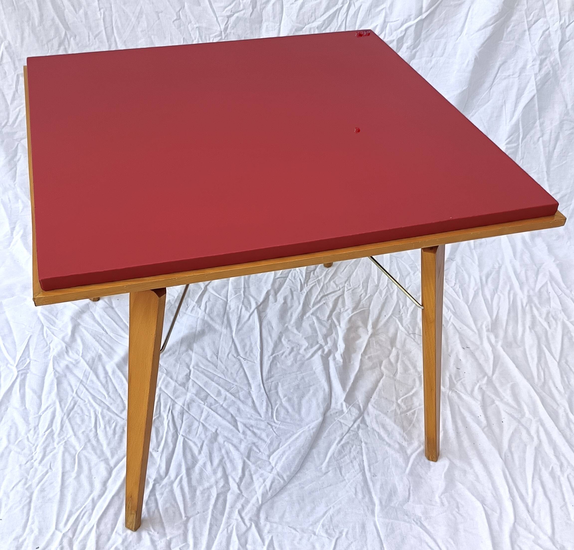 petite table pliante 65 x 65 bois/skaî