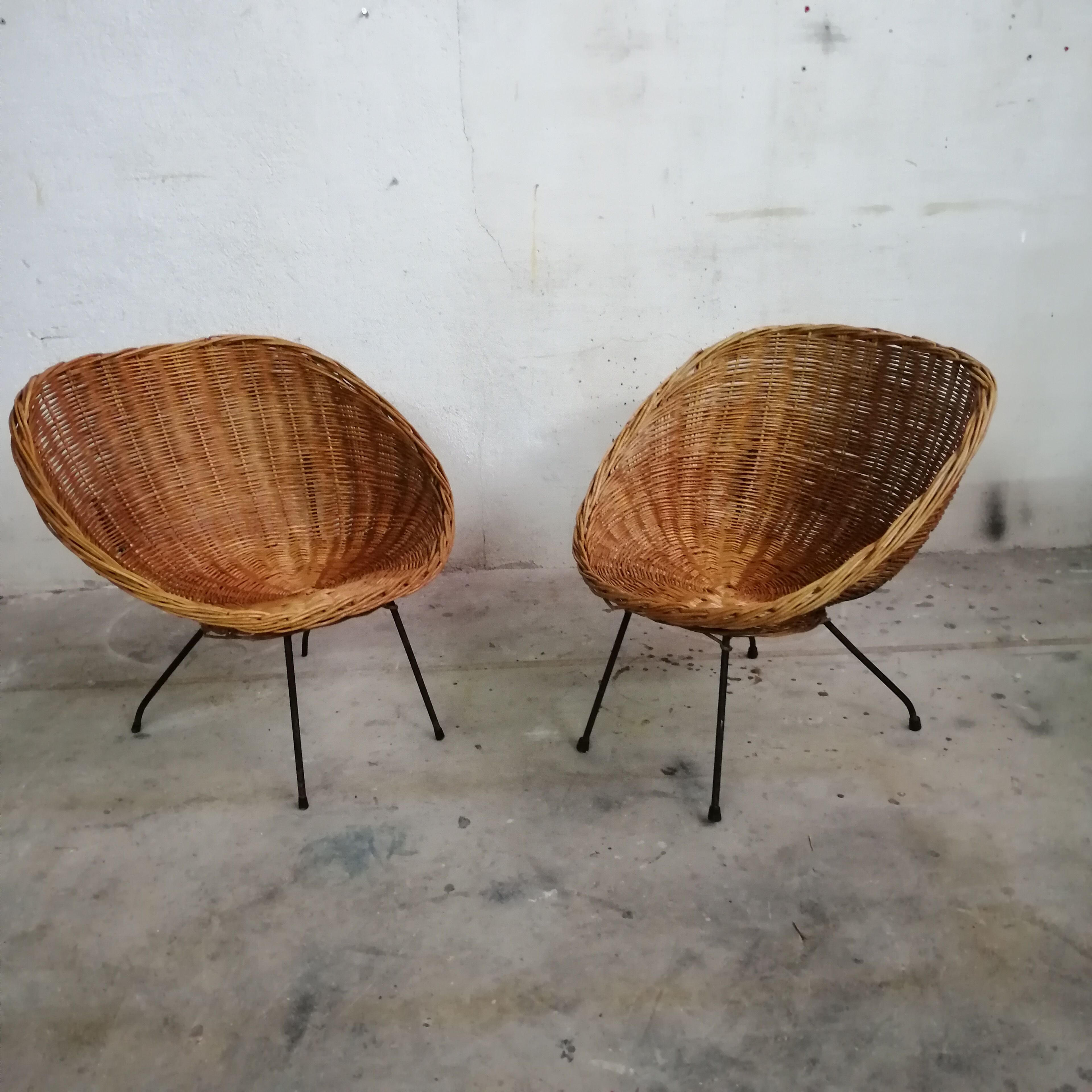 Rattan armchairs